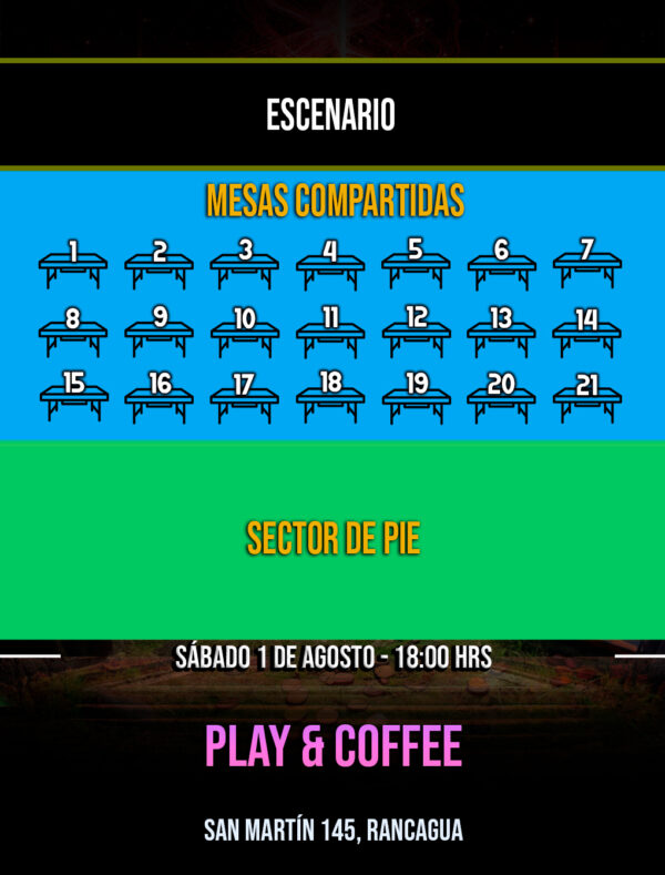 Mapa Play&Coffee Rancagua Jazztick Concierto Gamer (Rancagua)