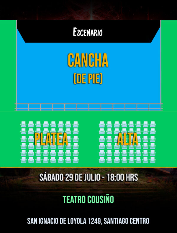 Mapa cousiño Santiago Jazztick Concierto Gamer (Santiago)